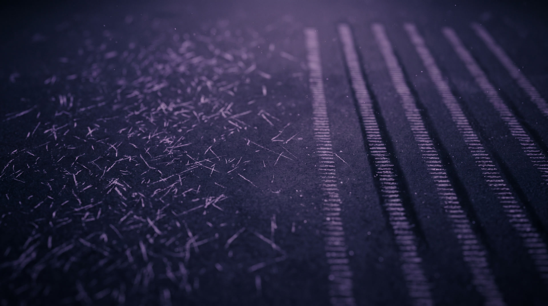 Scattered marks resolving into ordered lanes