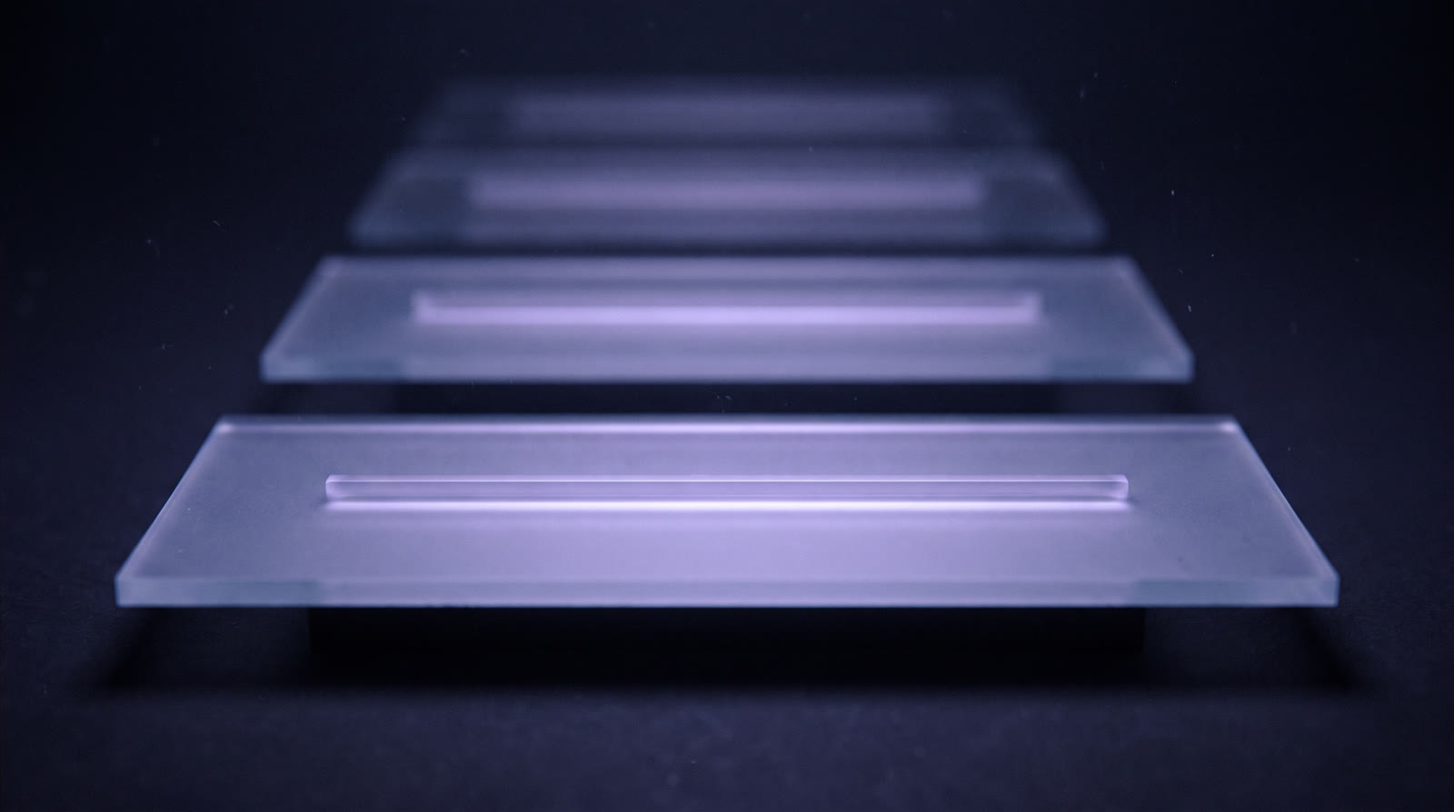 Stacked translucent planes each carrying a ridge of signal
